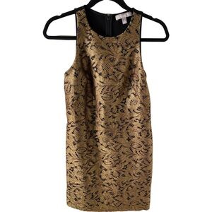 Banana Republic Dress. Size 2. Beautiful black liner with gold lace overlay.